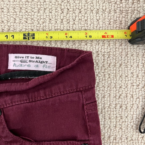 Maroon Slim Straight Leg Jeans - Picture 7 of 10